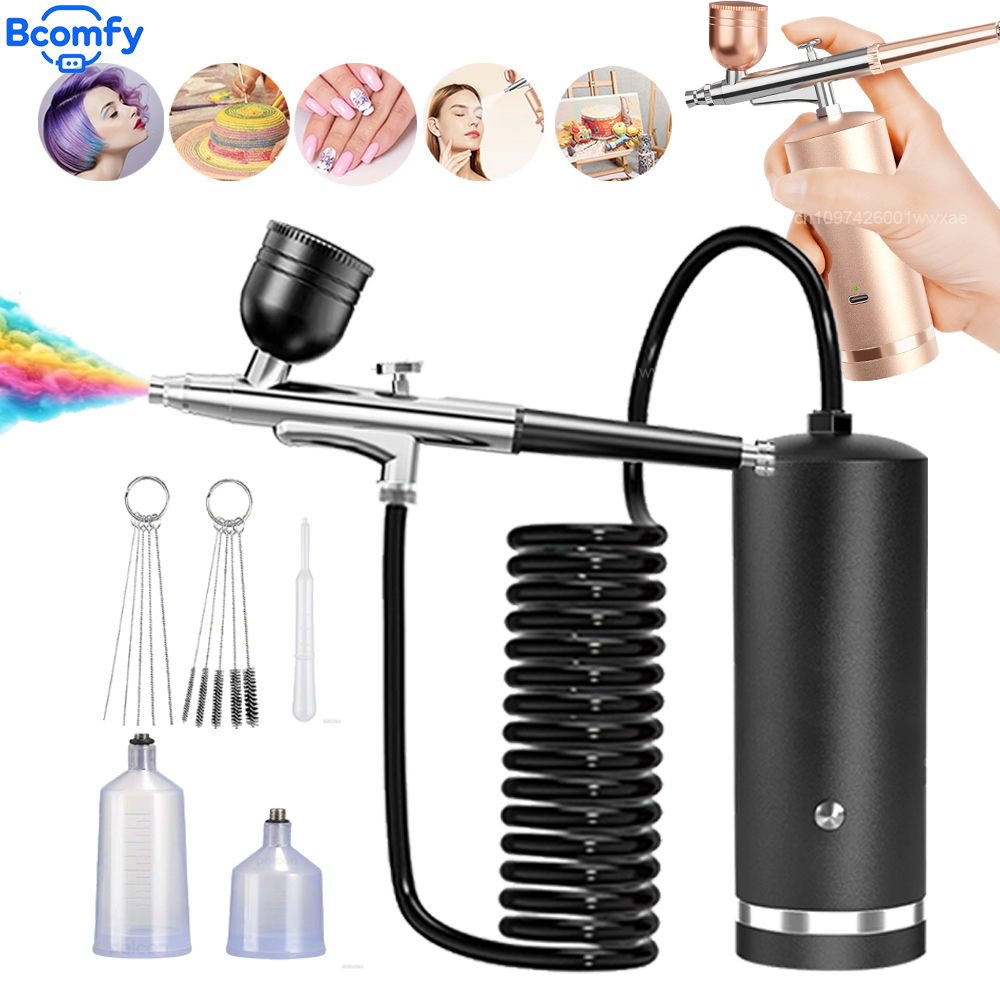 Airbrush Compressor Kit - 컴프레서가 있는 에어브러시, 충전식 에어브러시, 미니