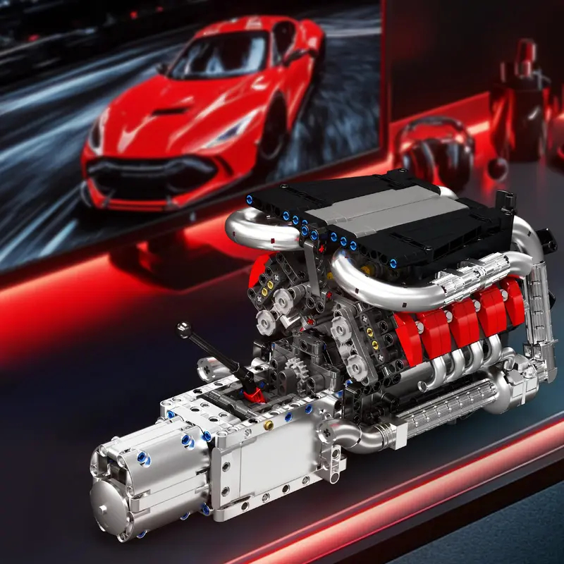 Model Kit Engine V8 - 몰드 킹 10203 1169피스 슈퍼카 V8