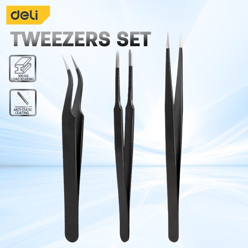Model Kit Tweezers - Deli 트위저 세트 트위저 스테인리스 스틸