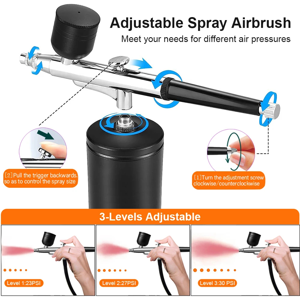 컴프레서, USB 충전, 0.3mm 노즐이 포함된 휴대 - Airbrush Compressor Kit 리뷰 및 가격