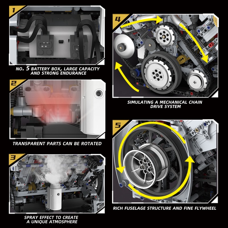 모터 구동 V8 엔진 3201피스 블록 키트 DIY 기 - Model Kit Engine V8 리뷰 및 가격
