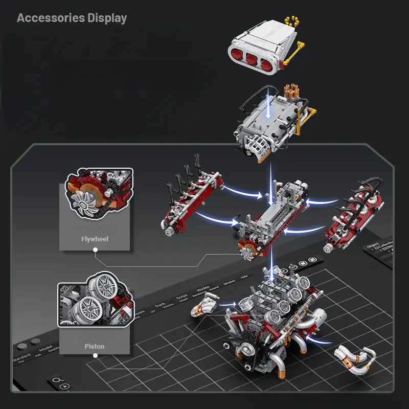 2347PCS 고시뮬레이션 기술 고출력 V8 엔진 모델 - Model Kit Engine V8 리뷰 및 가격