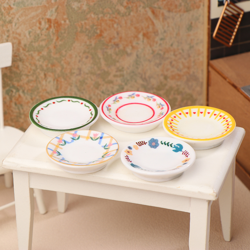 5Pcs 1/12 인형 집 미니 접시 요리 모델 인형  - Model Kitchen Set 리뷰 및 가격
