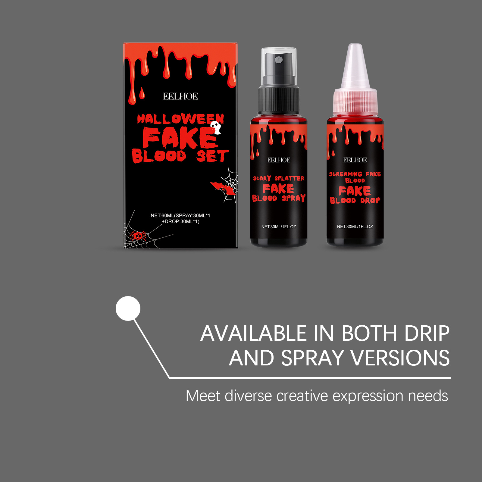 드롭스&스프레이가 포함된 3PCS 할로윈 가짜 피 세트 - Wash Effect Set 리뷰 및 가격