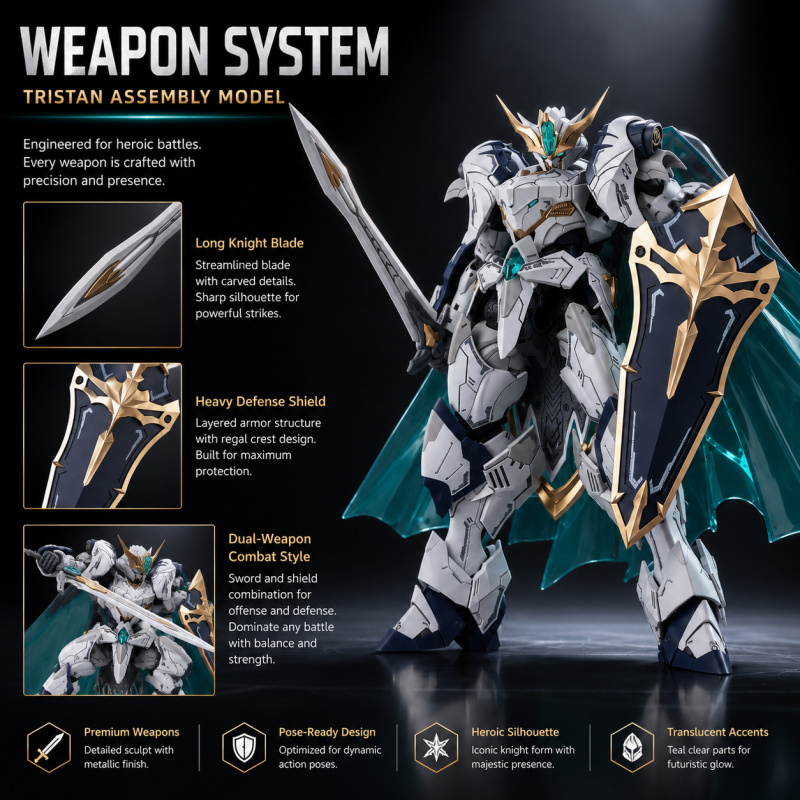 트리스탄 나이트 메카 조립 모델 키트, 검과 방패가 있 - Model Kit Tristan 리뷰 및 가격