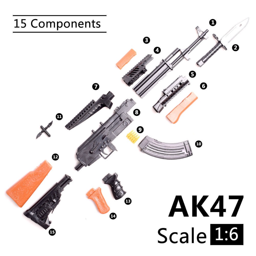1/6 AK47 돌격소총 플라스틱 조립 총 모델 12인 - Model Kit Weapons 리뷰 및 가격