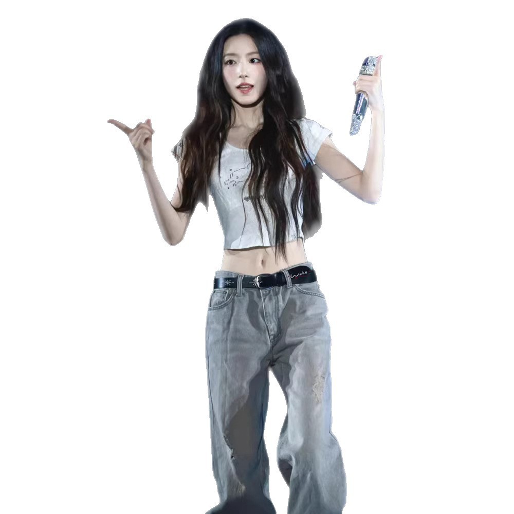 슬리밍 효과 워싱 빈티지 데님 티셔츠 여성용 한국 스타 - Wash Effect Set 리뷰 및 가격