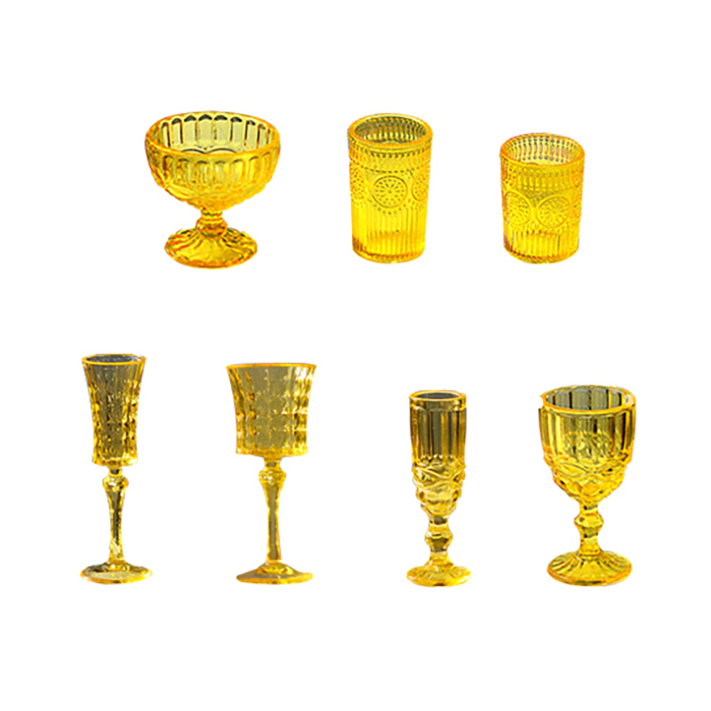 7개 세트 1:6 미니어처 물컵 조각된 와인잔 샴페인잔 - Model Kitchen Set 리뷰 및 가격