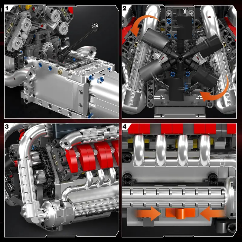몰드 킹 10203 1169피스 슈퍼카 V8 엔진 조립 - Model Kit Engine V8 리뷰 및 가격