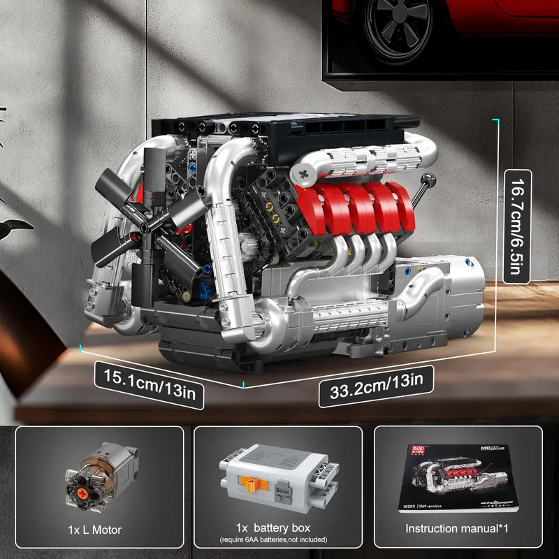 몰드 킹 10203 1169피스 슈퍼카 V8 엔진 조립 - Model Kit Engine V8 리뷰 및 가격