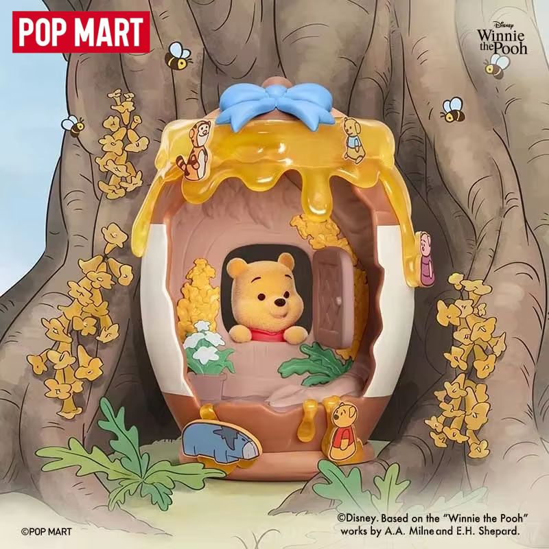 새로운 핫 POP MART 위니 푸우 트리 하우스 극장 - Model Kit House 리뷰 및 가격