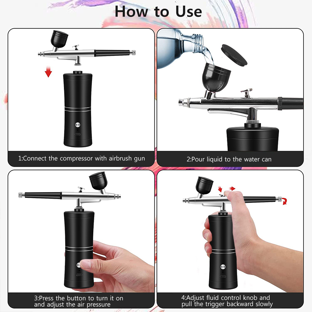 무선 휴대용 에어브러시 네일 아트 케이크 페인팅 공예  - Airbrush Compressor Kit 리뷰 및 가격