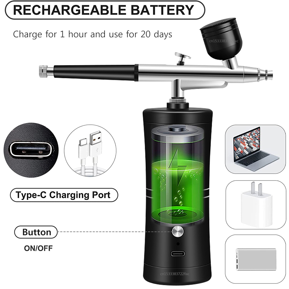 무선 휴대용 에어브러시 네일 아트 케이크 페인팅 공예  - Airbrush Compressor Kit 리뷰 및 가격