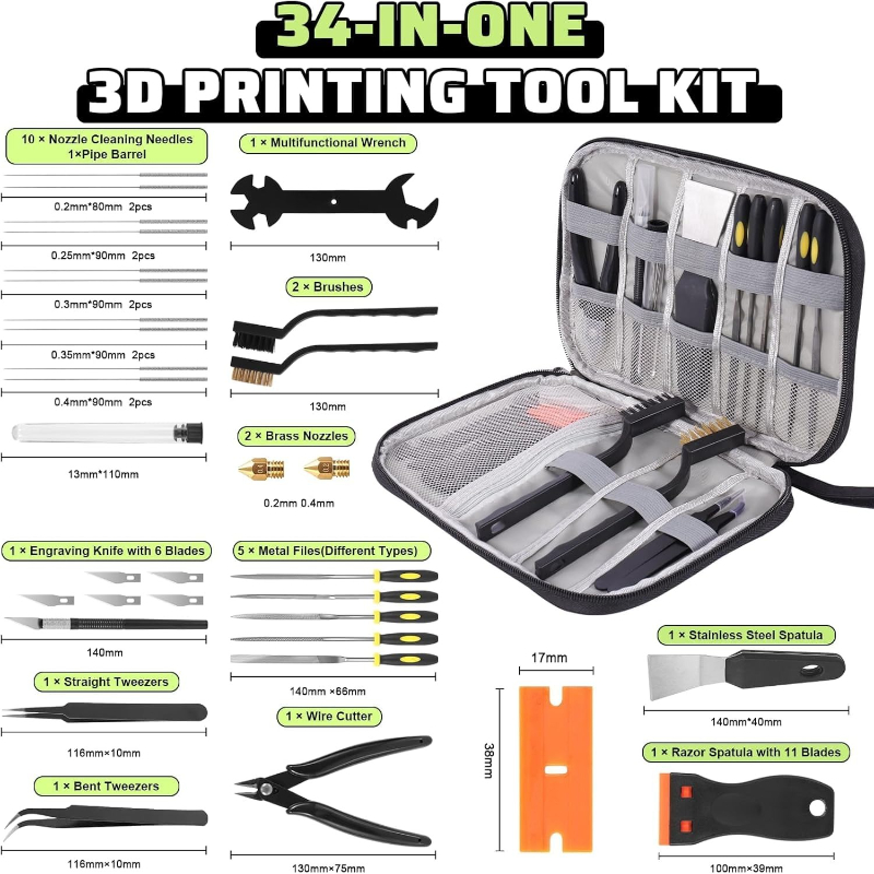모든 FDM/SLA 프린터용 34개 3D 프린터 도구  - Model Kit Tweezers 리뷰 및 가격