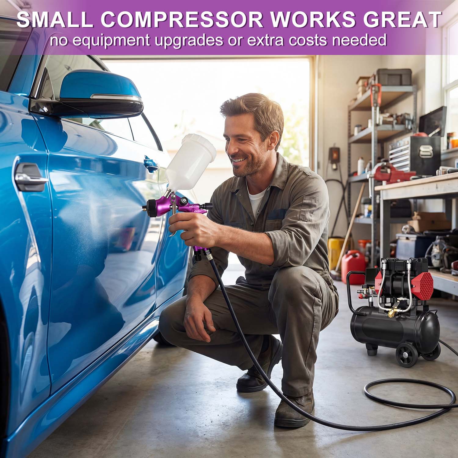 오리지널 PORPHIS PRD-510 페인트건 LVLP - Airbrush Compressor Kit 리뷰 및 가격