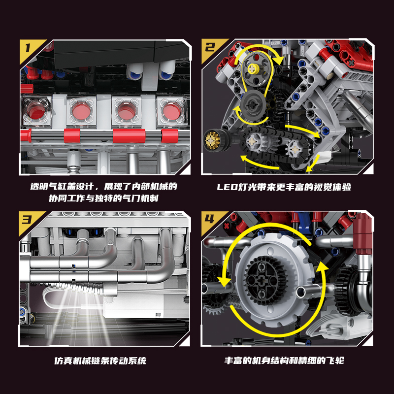 K96207 F40LM 모델 700피스 빌딩 블록 세트 - Model Kit Engine V8 리뷰 및 가격